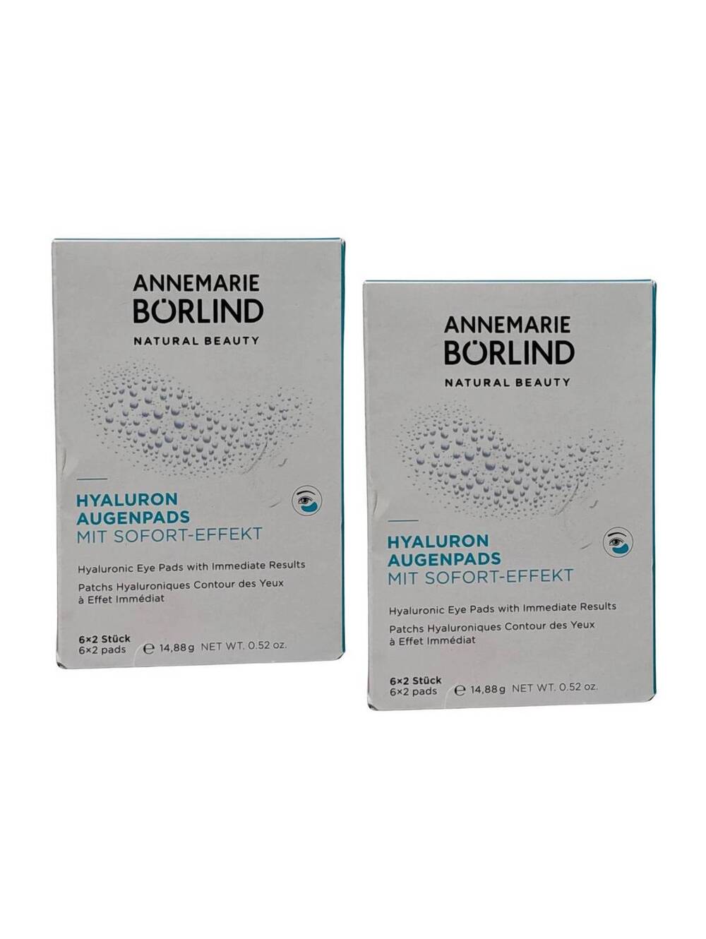 Annemarie Borlind Hyaluron Eye Pads 6x2 Pads Immediate Effect 2 Pack NIB Sealed